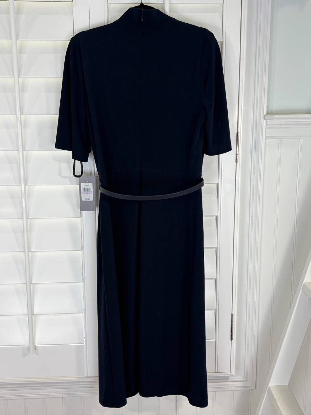 NWT Marc New York Navy Wrap Midi Dress with Belt (6) - Picture 2 of 10